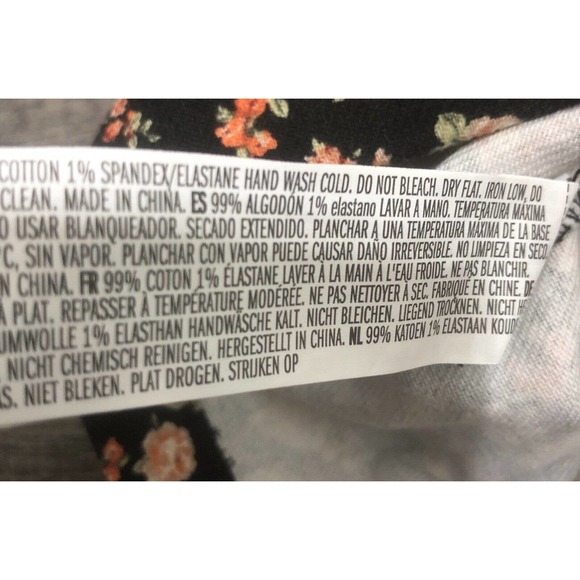 Forever 21 Black & Pink Rose Sz 3X Skirt Denim Mini Cover Up Plus Size Vacay E2 - Picture 7 of 10